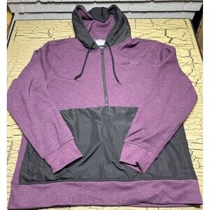 Champion 1/2 Zip Athletic Fleece Hoodie Pullover Plum Purple Mens XL Unisex
